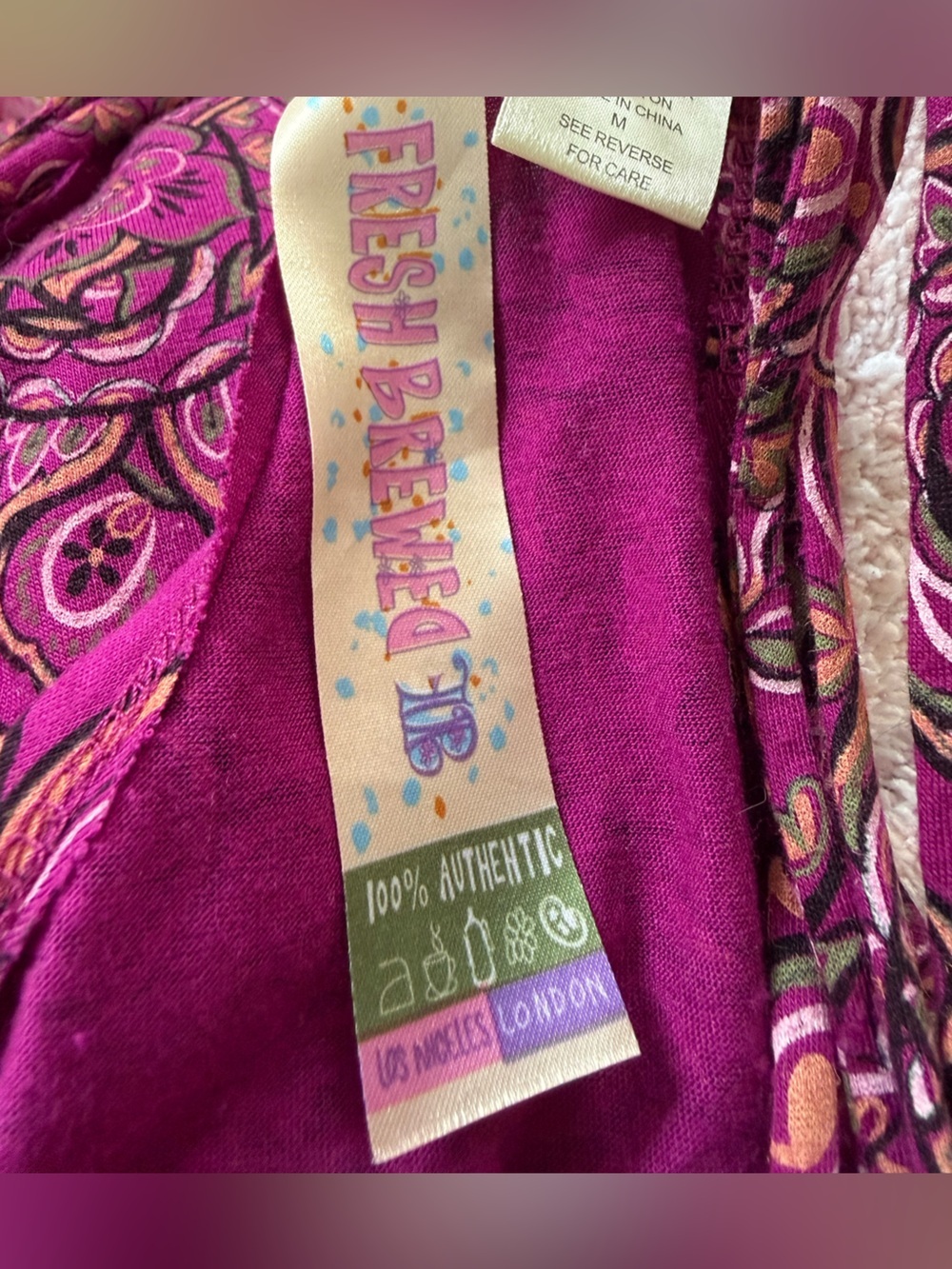 Vintage Y2K Tank Embellished Floral V-Neck Top Magenta Fresh Brewed Beaded M - Picture 5 of 6